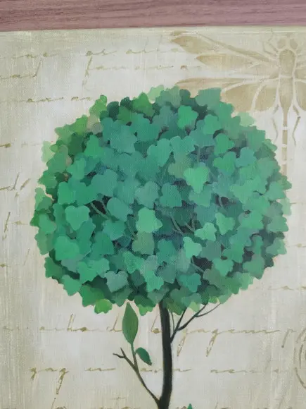 Pintura em Tela Topiaria 20 cm x 40 cm com Tinta Acrílica