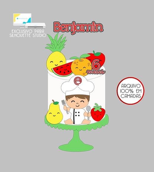 100 - Arquivo Topo de Bolo Frutinhas Masterchef