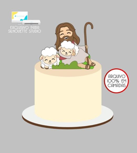 1011 - Arquivo Topo de Bolo Jesus Páscoa Cristã