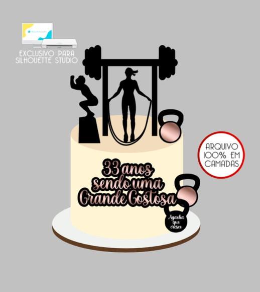 1012 - Arquivo Topo de Bolo Academia Crossfit Mulher