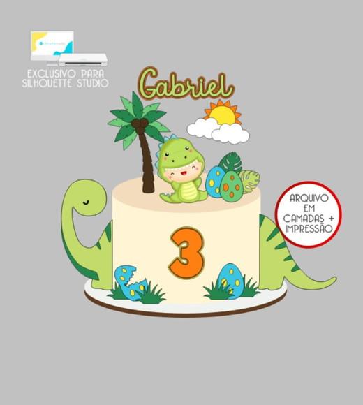 1015 - Arquivo Topo de Bolo Dinossauro