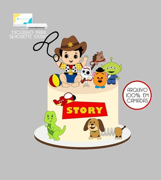 1044 - Arquivo Topo de Bolo Toy Story Menino Baby