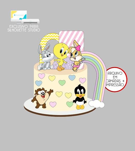 1049 - Arquivo Topo de Bolo Looney Tunes