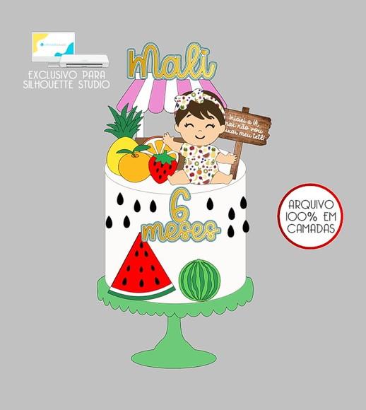 106 - Arquivo Topo de Bolo Frutinhas Frutas