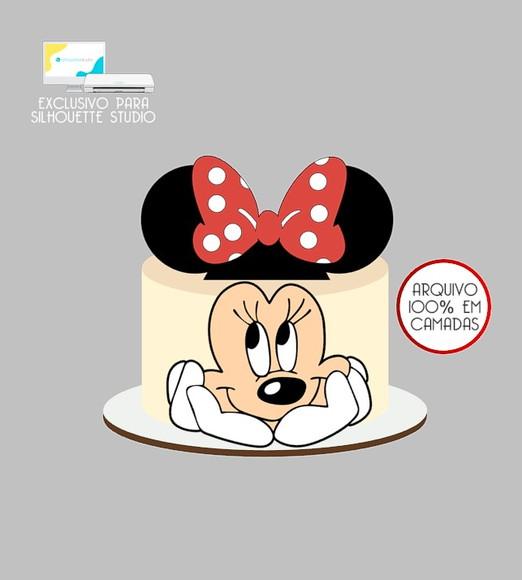 1073 - Arquivo Topo de Bolo Minnie Rosto