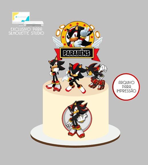 1082 - Arquivo Topo de Bolo Shadow Sonic