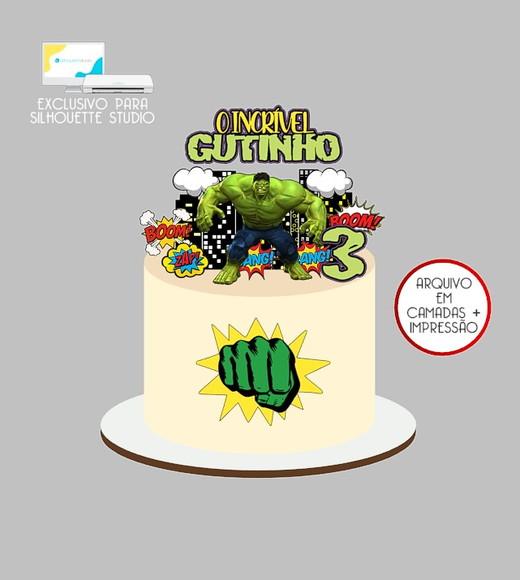 1085 - Arquivo Topo de Bolo Hulk