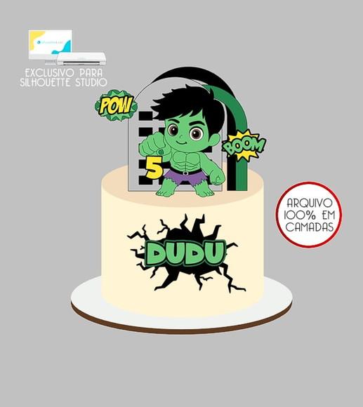 1106 - Arquivo Topo de Bolo Hulk Baby