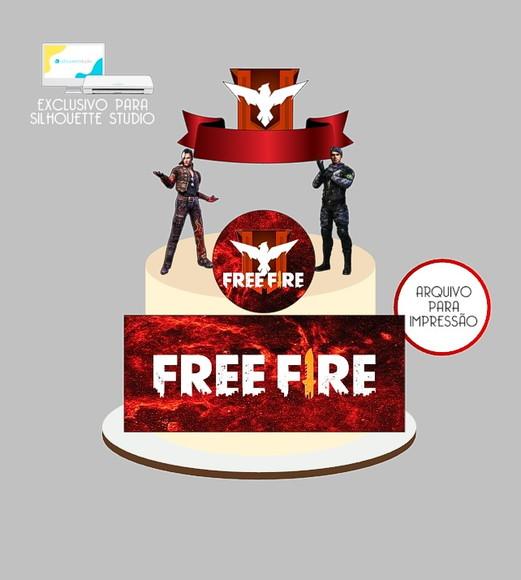 1115 - Arquivo Topo de Bolo Free Fire