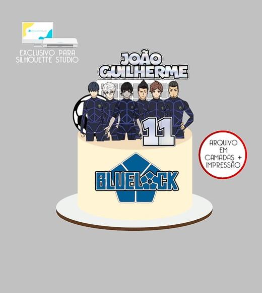 1119 - Arquivo Topo de Bolo Futebol Blue Lock