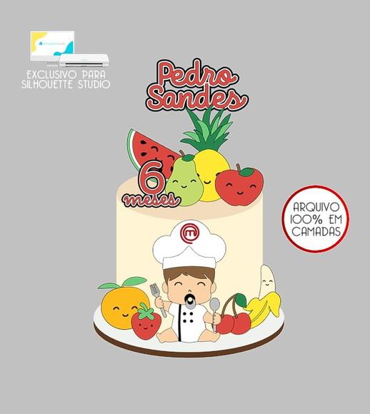 1124 - Arquivo Topo de Bolo Frutinhas Masterchef