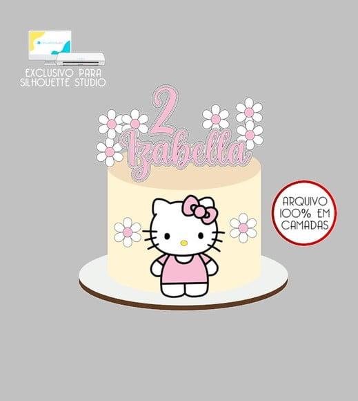 1127 - Arquivo Topo de Bolo Hello Kitty