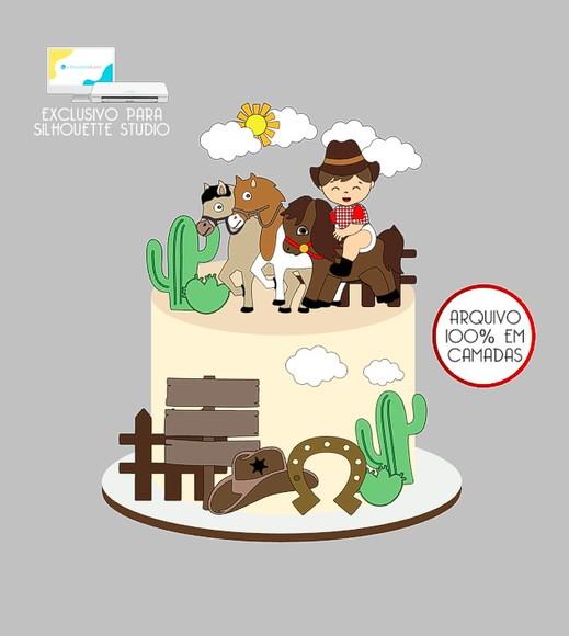 1161- Arquivo Topo de Bolo Fazendinha Menino