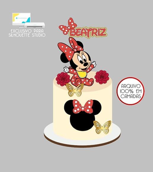 1178 - Arquivo Topo de Bolo Minnie Baby