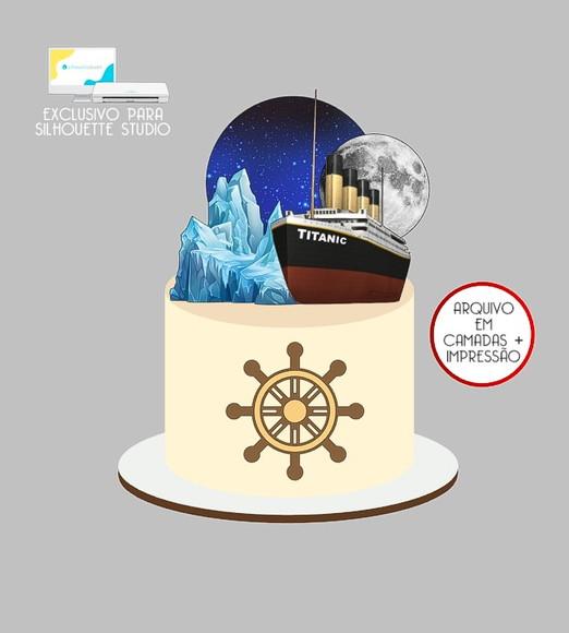 1203 - Arquivo Topo de Bolo Titanic