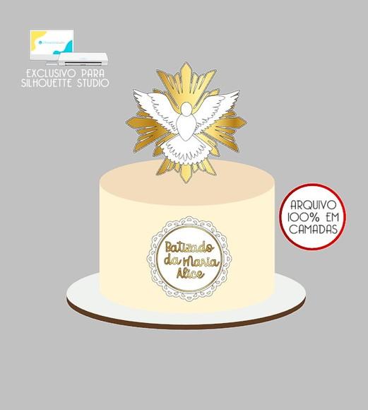 1225 - Arquivo Topo de Bolo Batizado Espírito Santo