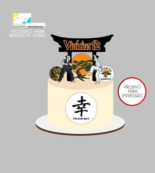 1239 - Arquivo Topo de Bolo Cobra Kai