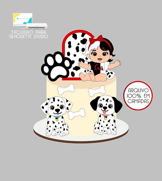 1241 - Arquivo Topo de Bolo Cruella Baby