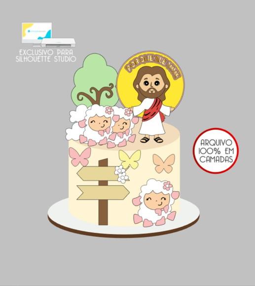 126 - Arquivo Topo de Bolo Jesus Páscoa Cristã