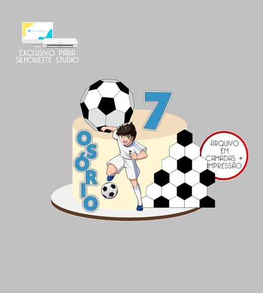 1260 - Arquivo Topo de Bolo Captain Tsubasa Bola 3d