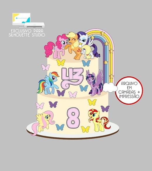 1274 - Arquivo Topo de Bolo My Little Pony