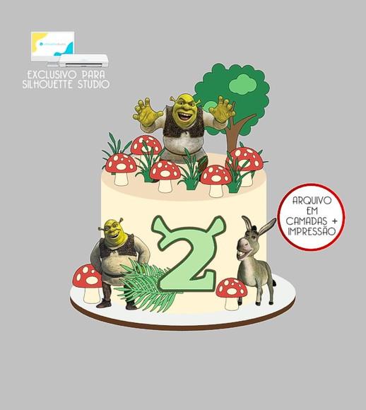 1278 - Arquivo Topo de Bolo Shrek