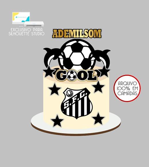 1287 - Arquivo Topo de Bolo Futebol Santos
