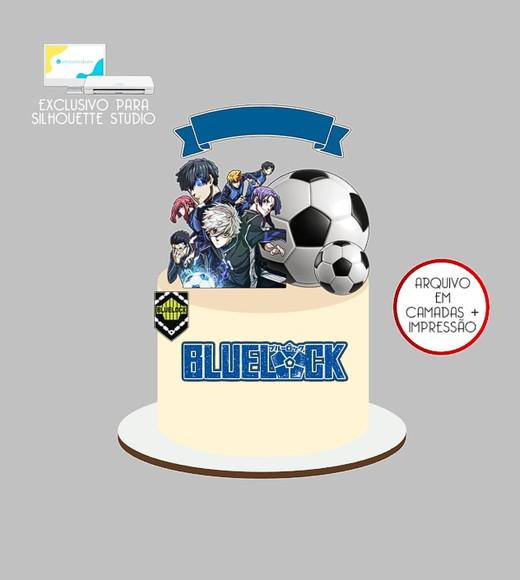 1312 - Arquivo Topo de Bolo Futebol Blue Lock