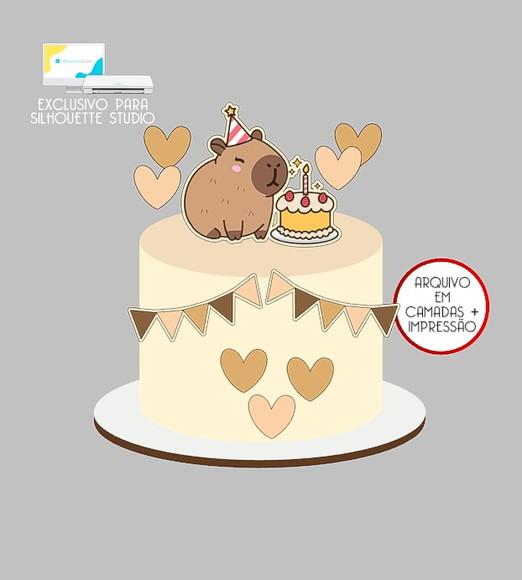 1336 - Arquivo Topo de Bolo Capivara