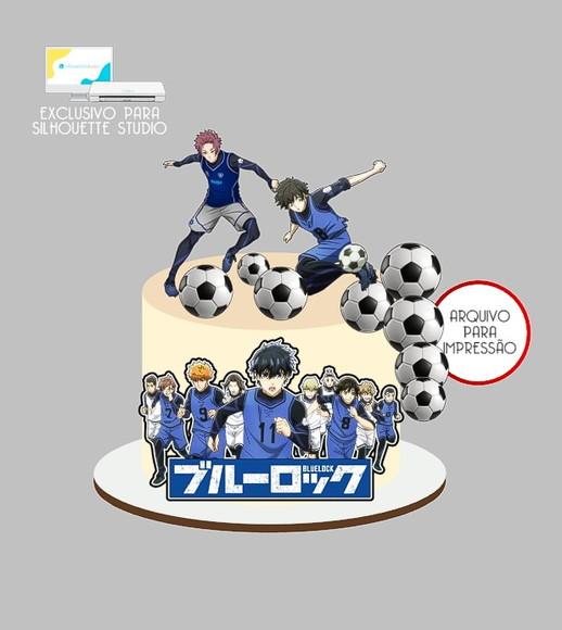 1396 - Arquivo Topo de Bolo Futebol Blue Lock