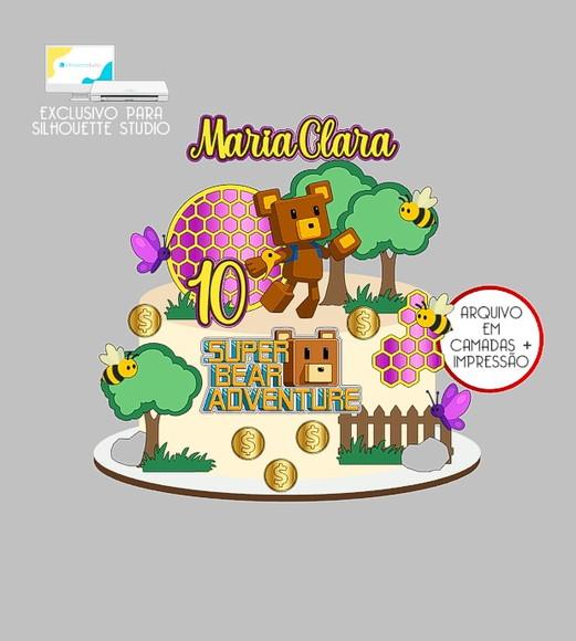 1410 - Arquivo Topo de Bolo Super Bear Adventure