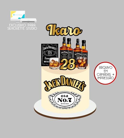 1432 - Arquivo Topo de Bolo Whisky Jack Daniel's