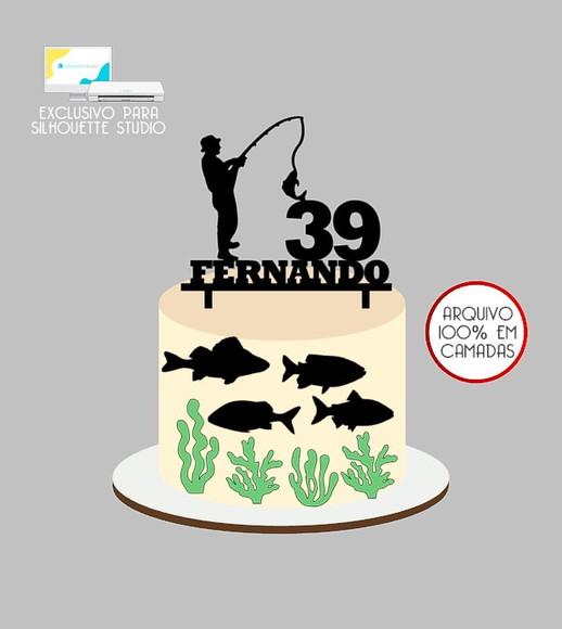 1437 - Arquivo Topo de Bolo Pescador