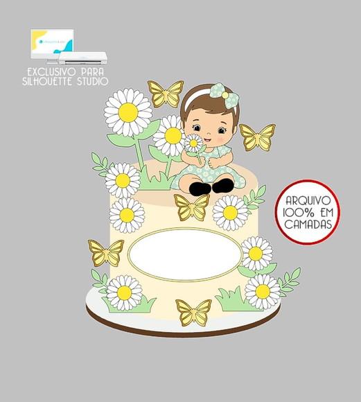 1447 - Arquivo Topo de Bolo Margarida Menina