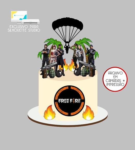 1456 - Arquivo Topo de Bolo Free Fire