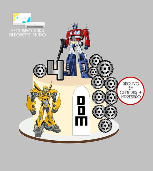 1477 - Arquivo Topo de Bolo Transformers