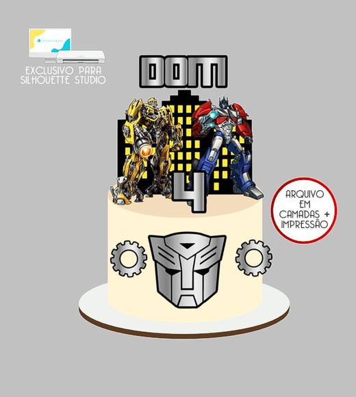 1478 - Arquivo Topo de Bolo Transformers