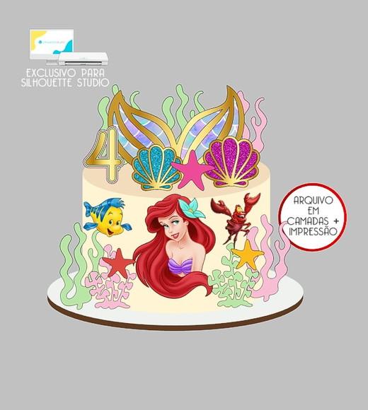 1501 - Arquivo Topo de Bolo Sereia Ariel