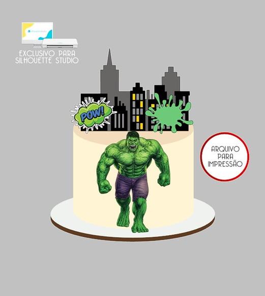 1521 - Arquivo Topo de Bolo Hulk