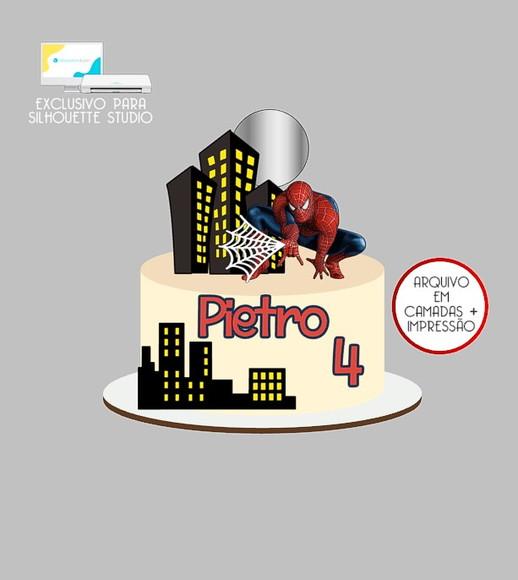 1532 - Arquivo Topo de Bolo Homem Aranha