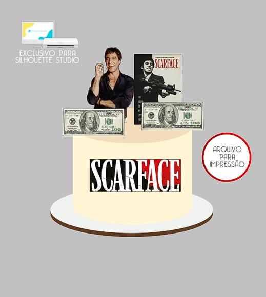 1550 - Arquivo Topo de Bolo Scarface