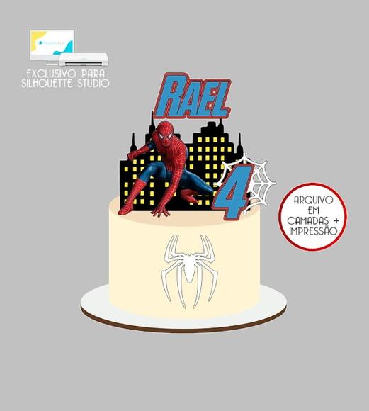 1547 - Arquivo Topo de Bolo Homem Aranha