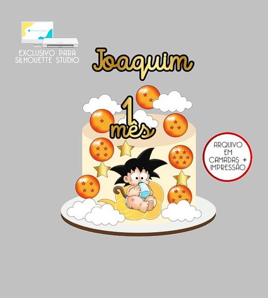 1629 - Arquivo Topo de Bolo Goku Baby Dragon Ball Z