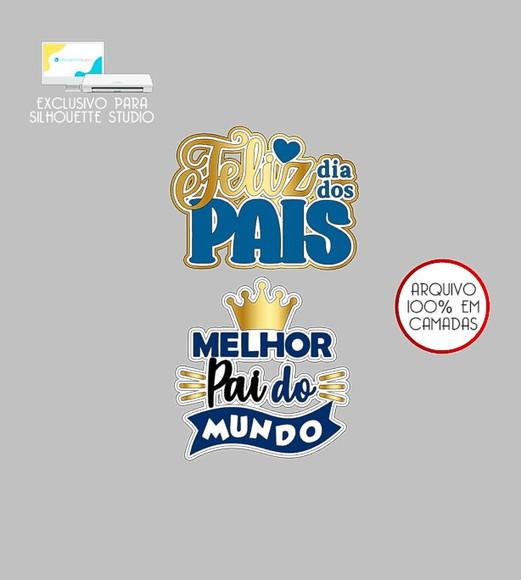 1636 - Arquivo Topo de Bolo Pai Feliz Dia dos Pais