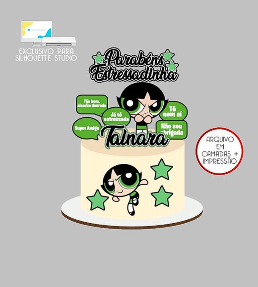 1631 - Arquivo Topo de Bolo Docinho Meninas Superpoderosas