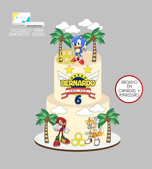1633 - Arquivo Topo de Bolo Sonic