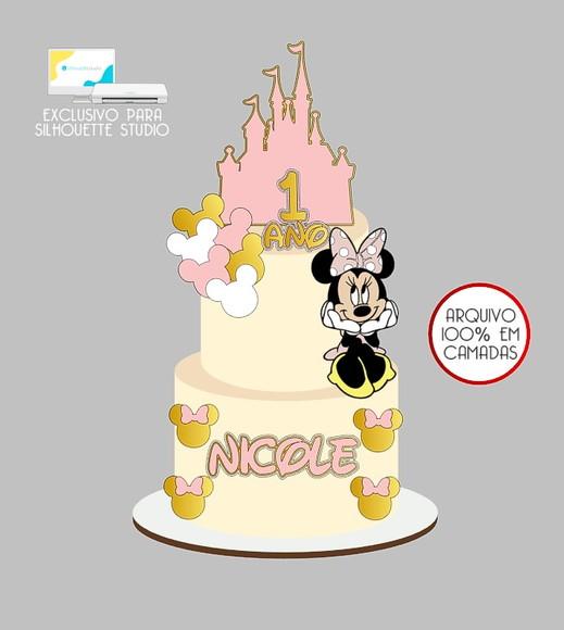 163 - Arquivo Topo de Bolo Minnie