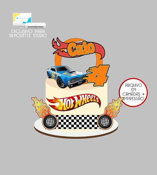 1630 - Arquivo Topo de Bolo Hotwheels
