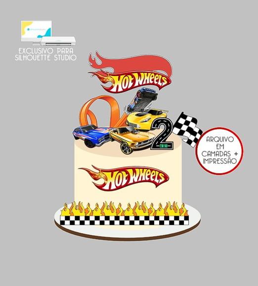 1651 - Arquivo Topo de Bolo Hotwheels