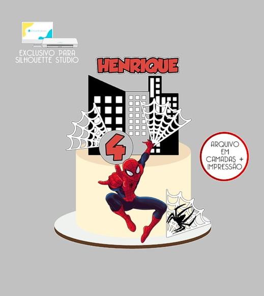 1697 - Arquivo Topo de Bolo Homem Aranha